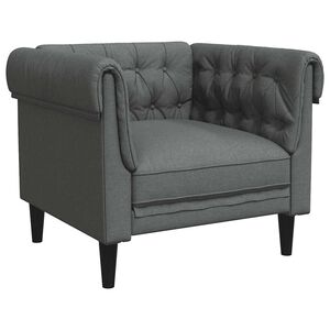 vidaXL Fauteuil Chesterfield-stijl stof donkergrijs