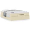 vidaXL Ottoman bed met matras 140x200cm stof crèmekleurig