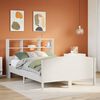 vidaXL Bed met boekenkast zonder matras grenenhout wit 160x200 cm