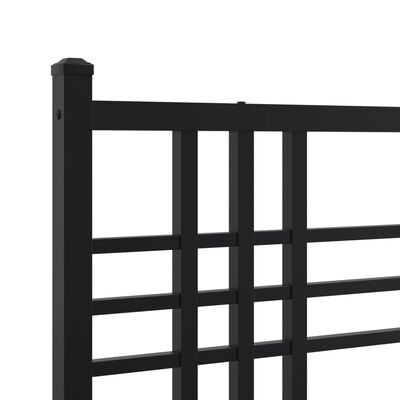 vidaXL Bedframe met hoofdbord metaal zwart 135x190 cm