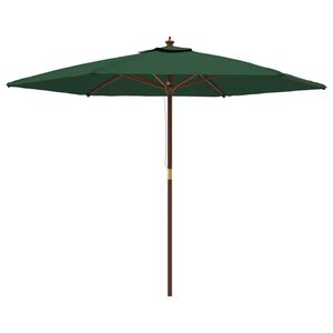 vidaXL Parasol met houten paal 299x240 cm groen