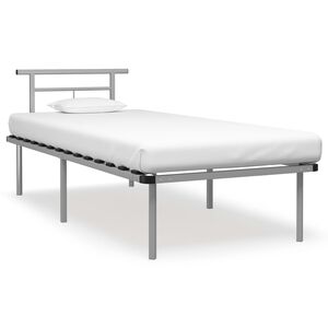 vidaXL Bedframe metaal grijs 90x200 cm