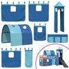 vidaXL Kinderhoogslaper met toren 80x200 cm massief grenenhout blauw
