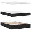 vidaXL Bed poef met matras en LED's 140x200 cm stof zwart