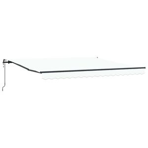 vidaXL Uitschuifbare luifel Wit 400 &times; 300 cm Stof en Aluminium