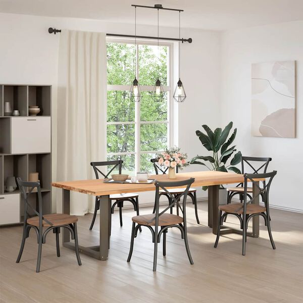 vidaXL Eettafelpoten 2 st T-vormig 100x35x(72-73) cm staal naturel