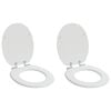 vidaXL Zachte sluit toiletbril 2 st Wit 44 x 38 cm MDF-plaat