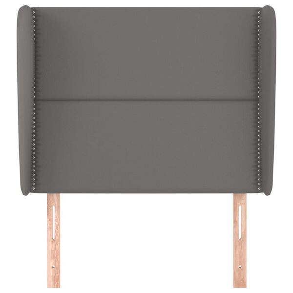 vidaXL Hoofdbord met randen 83x23x118/128 cm kunstleer grijs