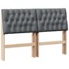 vidaXL Gestoffeerd hoofdbord Donkergrijs 135 cm Massief grenenhout