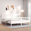 vidaXL Bedframe met hoofdbord massief hout wit