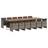 vidaXL 13-delige Tuinset met kussens poly rattan grijs