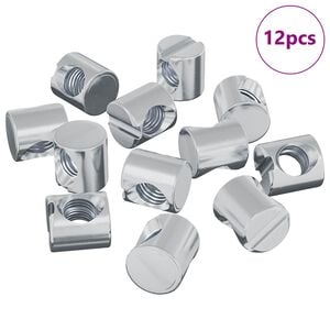 vidaXL Barrelmoeren 12 pcs Zilver M6 x 12 mm Metaal