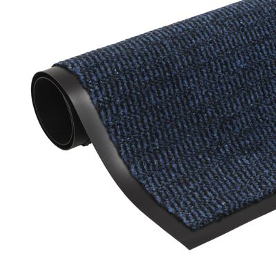 vidaXL Droogloopmat rechthoekig getuft 90x150 cm blauw