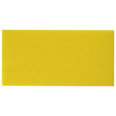 vidaXL Wandpanelen 12 st 0,54 m² 30x15 cm stof geel