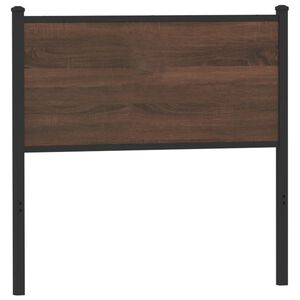 vidaXL Vervangend hoofdbord 75 cm bewerkt hout en staal bruin eikenkleurig