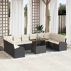 vidaXL Tuin Sofa Set met opslag 11 pcs Zwart Poly riet