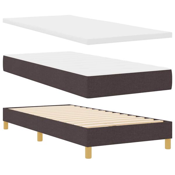vidaXL Boxspringbed met matras Donkerbruin 200 x 80 cm Polyester