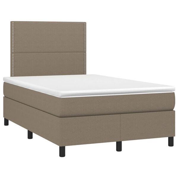 vidaXL Boxspring met matras stof taupe 120x190 cm