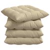 vidaXL Zitkussens 4 pcs Cr&egrave;me 40 x 40 x 6 cm Microfibre