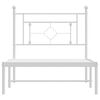 vidaXL Bedframe met hoofdbord metaal wit 100x200 cm