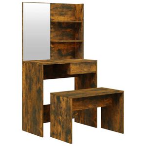vidaXL Kaptafelset 74,5x40x141 cm gerookt eiken