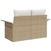 vidaXL Tuinbank met kussen Beige 141 x 62 x 69cm poly rattan