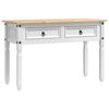vidaXL Bijzettafel CORONA Wit 115 x 46 x 73 cm Massief grenenhout