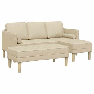 vidaXL Bankstel 2 st Cr&egrave;me Polyester