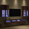 vidaXL TV Wandkast Set met LED Lichten 7 pcs Oudhout 100 x 30 x 40 cm