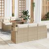vidaXL Tuin Sofa Set met opslag 6 pcs Beige Poly riet