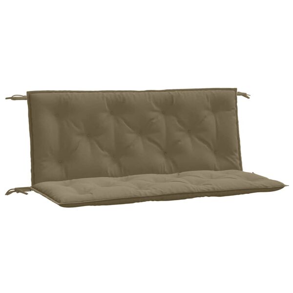 vidaXL Tuinbankkussens 2 st 120x50x7 cm stof gem&ecirc;leerd taupe