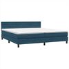 vidaXL Boxspring met matras fluweel donkerblauw 180x220 cm
