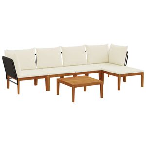 vidaXL 6 st Massief acaciahout & touw Naturel