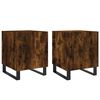 vidaXL Nachtkastjes 2 st 40x40x50 cm bewerkt hout gerookt eikenkleurig