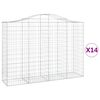 vidaXL Schanskorven 14 st gewelfd 200x50x140/160 cm ijzer