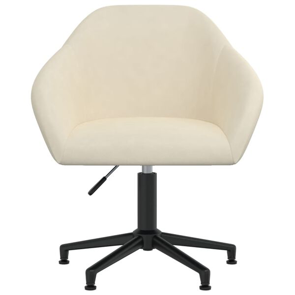 vidaXL Eetkamerstoelen draaibaar 2 st fluweel cr&egrave;mekleurig