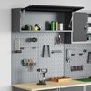 vidaXL Gereedschapskast en Pegboard Set 3 pcs Zwart 100 x 25 x 115 cm