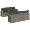 vidaXL 7-delige Loungeset met kussens poly rattan grijs