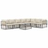 vidaXL 8-delige Loungeset met kussens poly rattan antracietkleurig