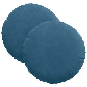 vidaXL Zitkussens 2 st Fluweel Blauw &Oslash;30 x 13 cm