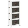 vidaXL Opbergbox stapelbaar met wielen 4-laags 28 L 48x29,5x112,5 cm