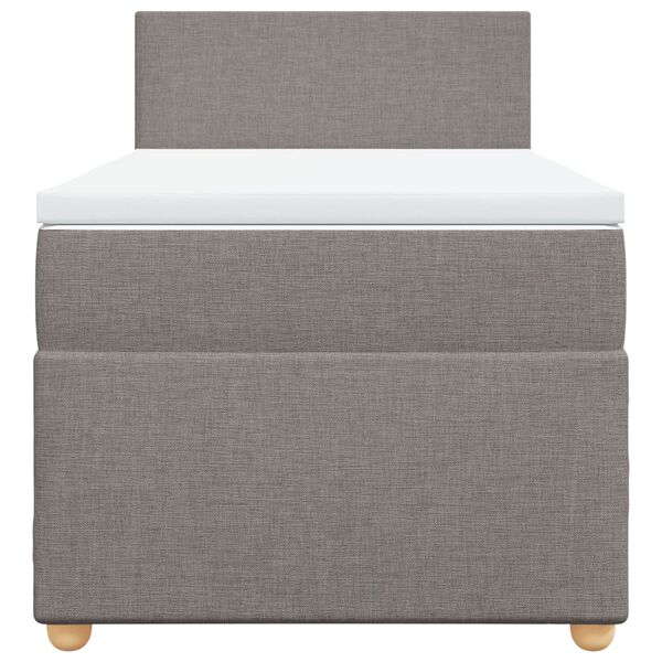 vidaXL Boxspring met matras stof taupe 80x200 cm