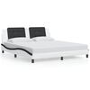 vidaXL Bedframe met LED zonder matras "Zadar" wit en zwart 180x200 cm