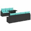 vidaXL Tuin Sofa Set 8 st Zwart en Blauw poly rattan