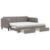 vidaXL Slaapbank met onderschuifbed en lades 90x200 cm stof taupe