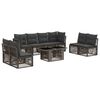 vidaXL Tuinbankenset 9 st Grijs poly rattan