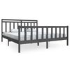 vidaXL Bedframe massief hout grijs 180x200 cm