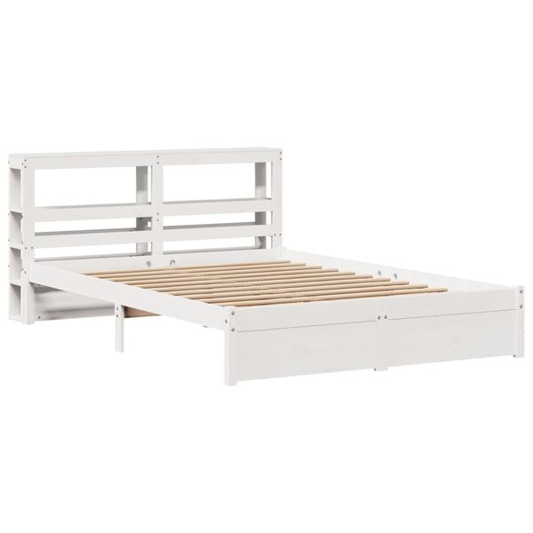 vidaXL Bedframe met hoofdeinde zonder matras 120x200 cm wit