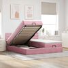 vidaXL Ottoman bed met matrassen 160x200cm fluweel roze