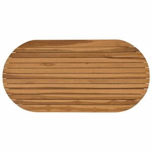 vidaXL Tafelblad 100 x 50 x 3,5 cm Ovaal Massief Teakhout Naturel